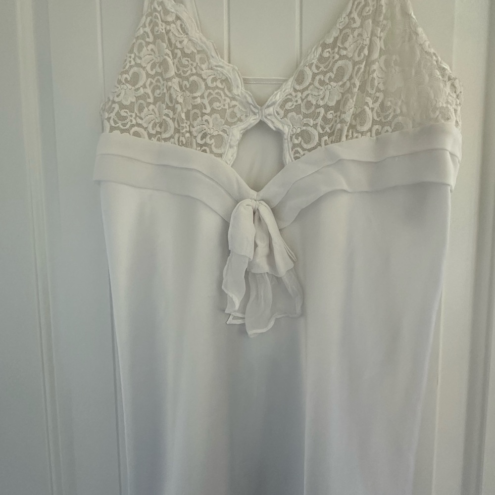 ‘Josie’ Natori White Mini Night Dress with Lace Details - Vintage